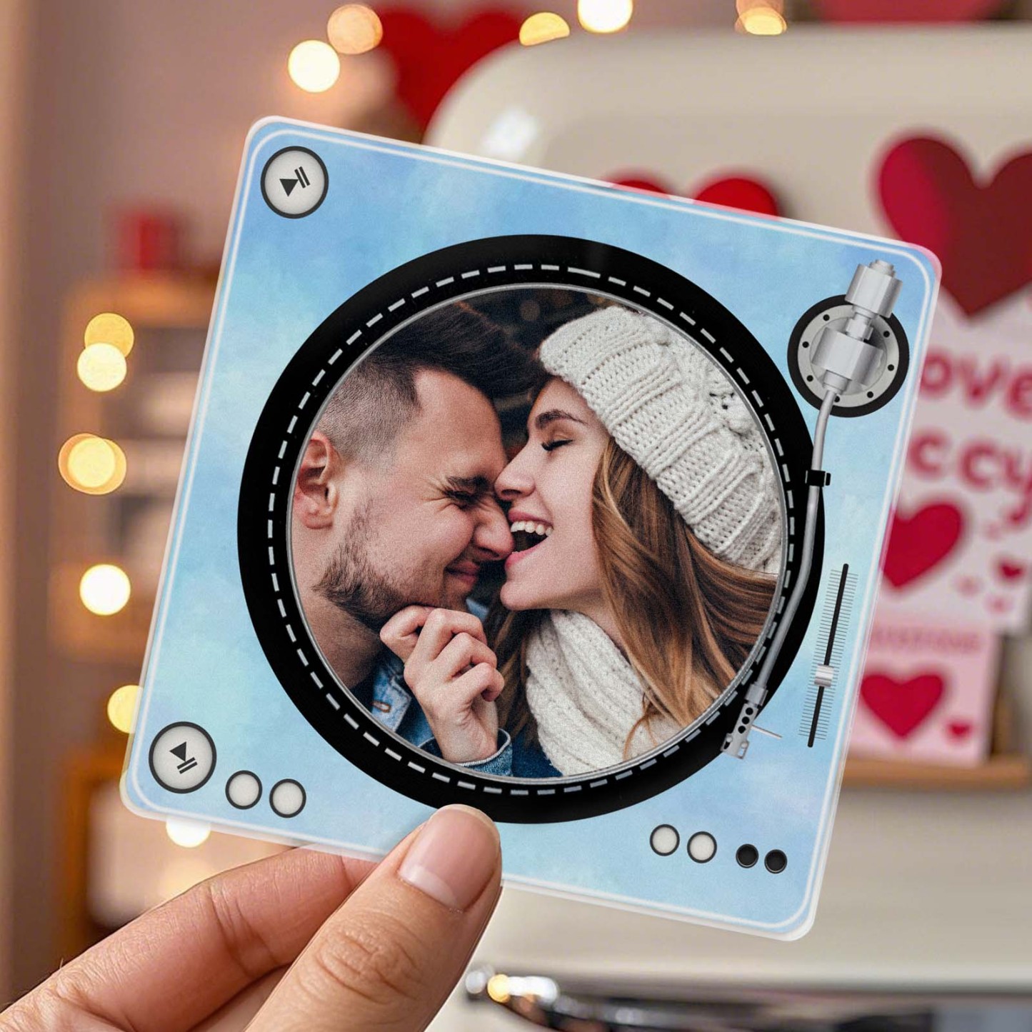 Custom Rotating Double Layer Acrylic Nfc Fridge Magnets With  Photos And Songs Magnetic Fridge Magnets - Bestchristmasgifts