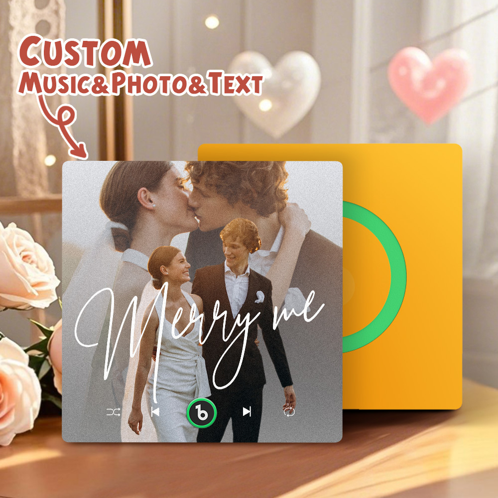 Custom Music Fridge Magnets Valentine's Day Gifts Custom Music Fridge Magnet Colorful Frame Album Fridge Magnet Can Play Songs Gift for Couple - Fridgebeats