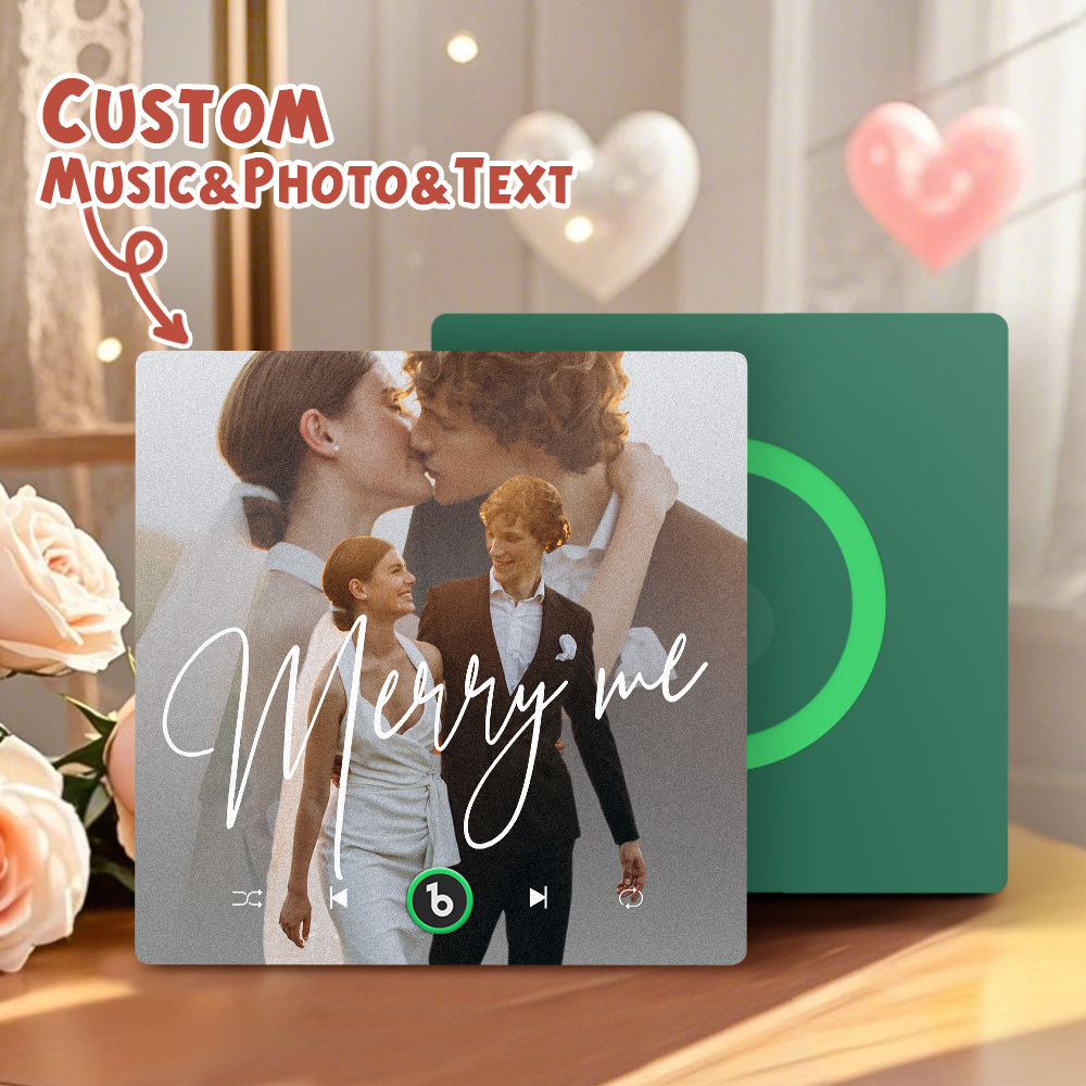 Custom Music Fridge Magnets Valentine's Day Gifts Custom Music Fridge Magnet Colorful Frame Album Fridge Magnet Can Play Songs Gift for Couple - Fridgebeats