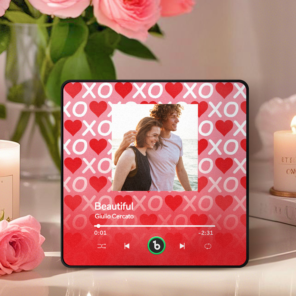 Personalized Music Fridge Magnet Red Love Your Heart Valentine Gift Album Fridge Magnet Music Wall Photo Sticker Music Movement That Can Be Played Gift for Couple - Bestchristmasgifts
