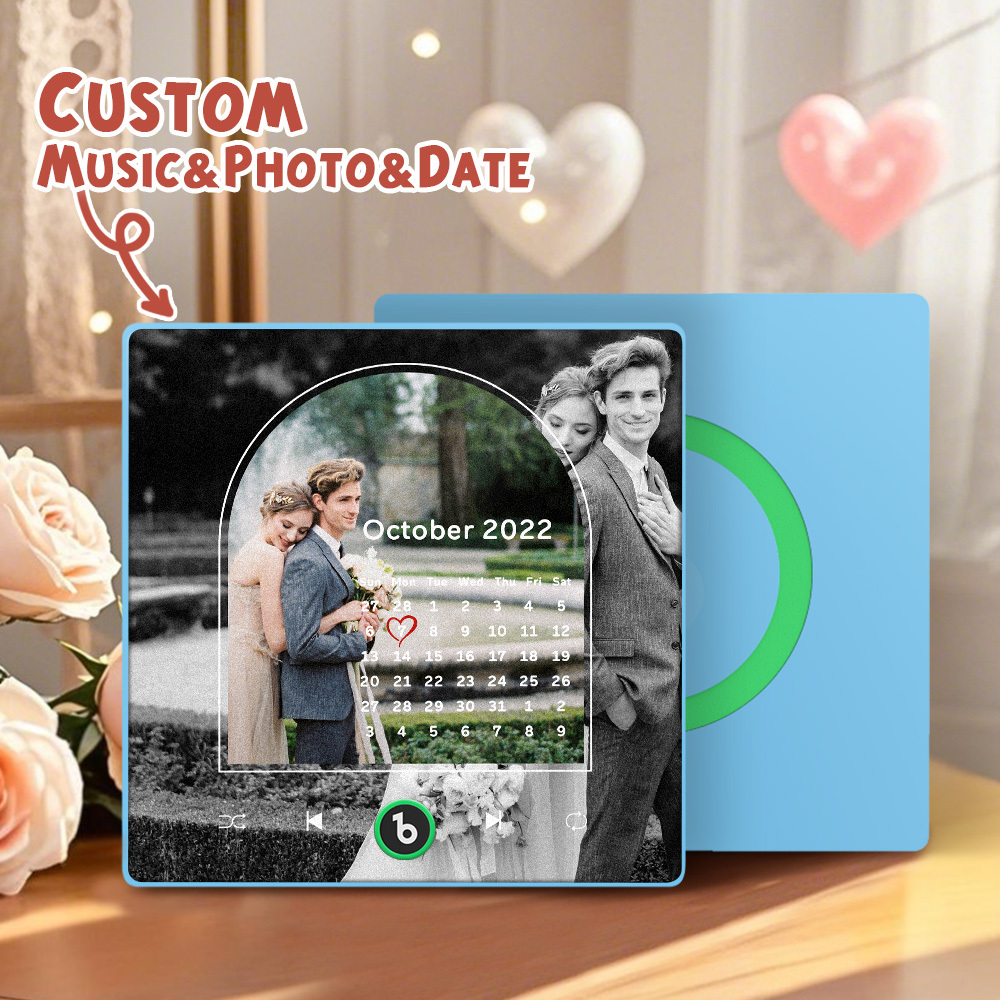 Custom Music Fridge Magnets Valentine's Day Gifts Custom Music Fridge Magnet Colorful Frame Album Fridge Magnet Can Play Songs Gift for Couple - Fridgebeats