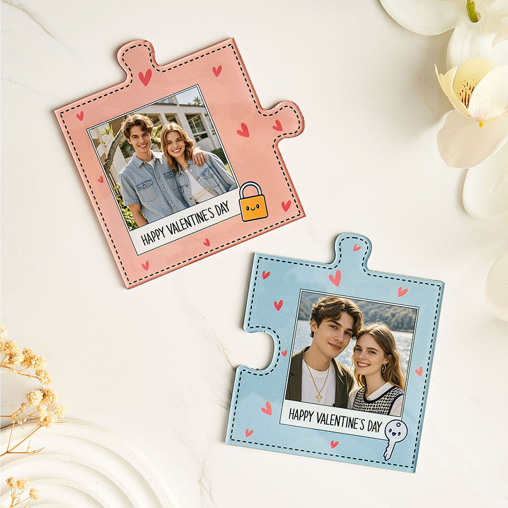 Custom Fridge Magnet with Photo Jigsaw Magnet Personalized Photo Fridge Magnets Gift for Couple - Bestchristmasgifts