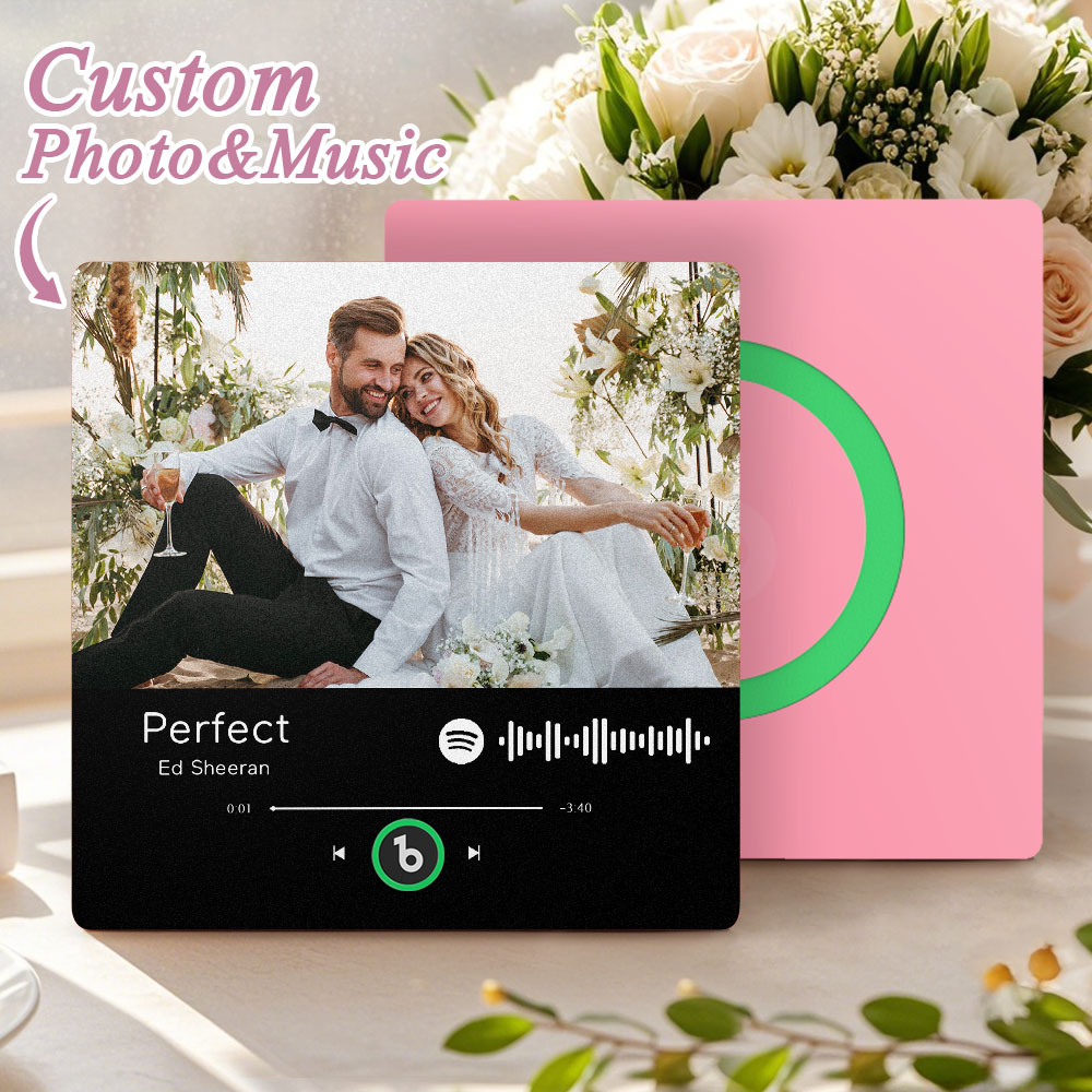 Custom Spotify Music Fridge Magnet Personalized Colorful Frame Album Fridge Magnet Music Wall Photo Sticker Song Magnets That Can Play Music Wedding Gifts for Her - Bestchristmasgifts