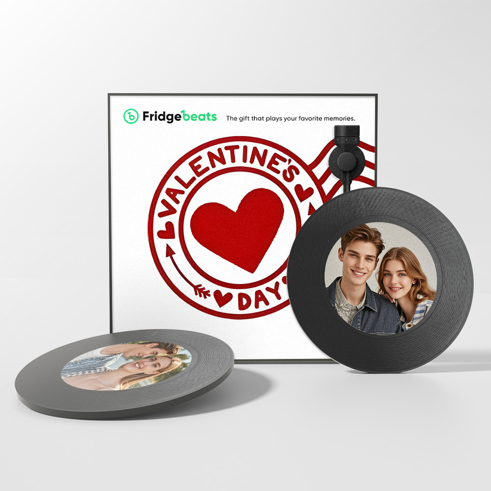 Custom Music & Photo Fridge Magnet Can Customize 1-6 Vinyl and Songs - Bestchristmasgifts