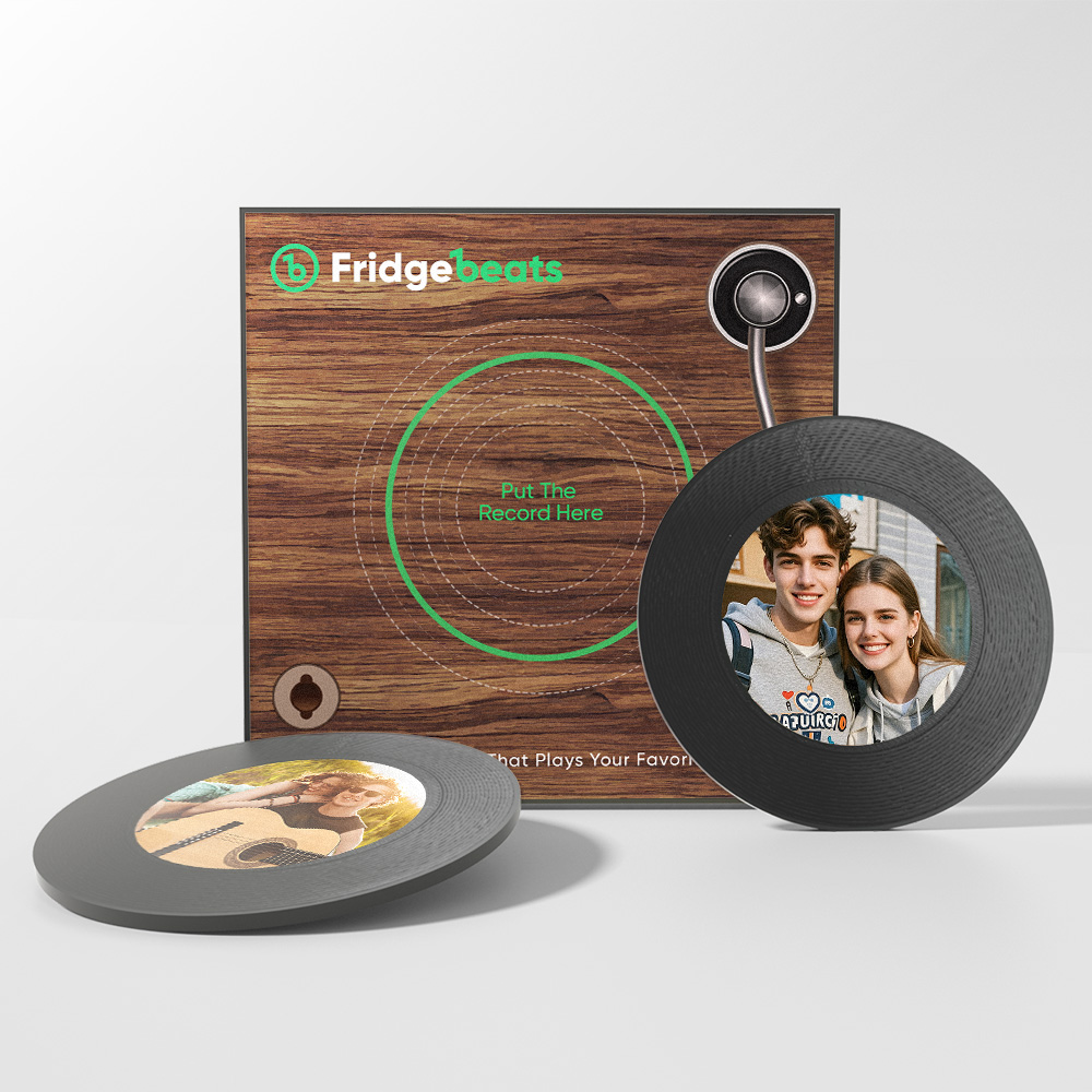 Custom Music & Photo Fridge Magnet Can Customize 1-6 Vinyl and Songs - Bestchristmasgifts