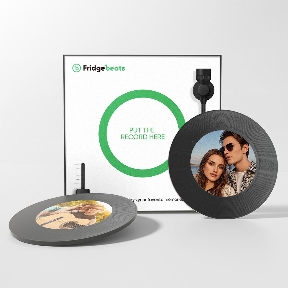 Custom Music & Photo Fridge Magnet Can Customize 1-6 Vinyl and Songs - Bestchristmasgifts