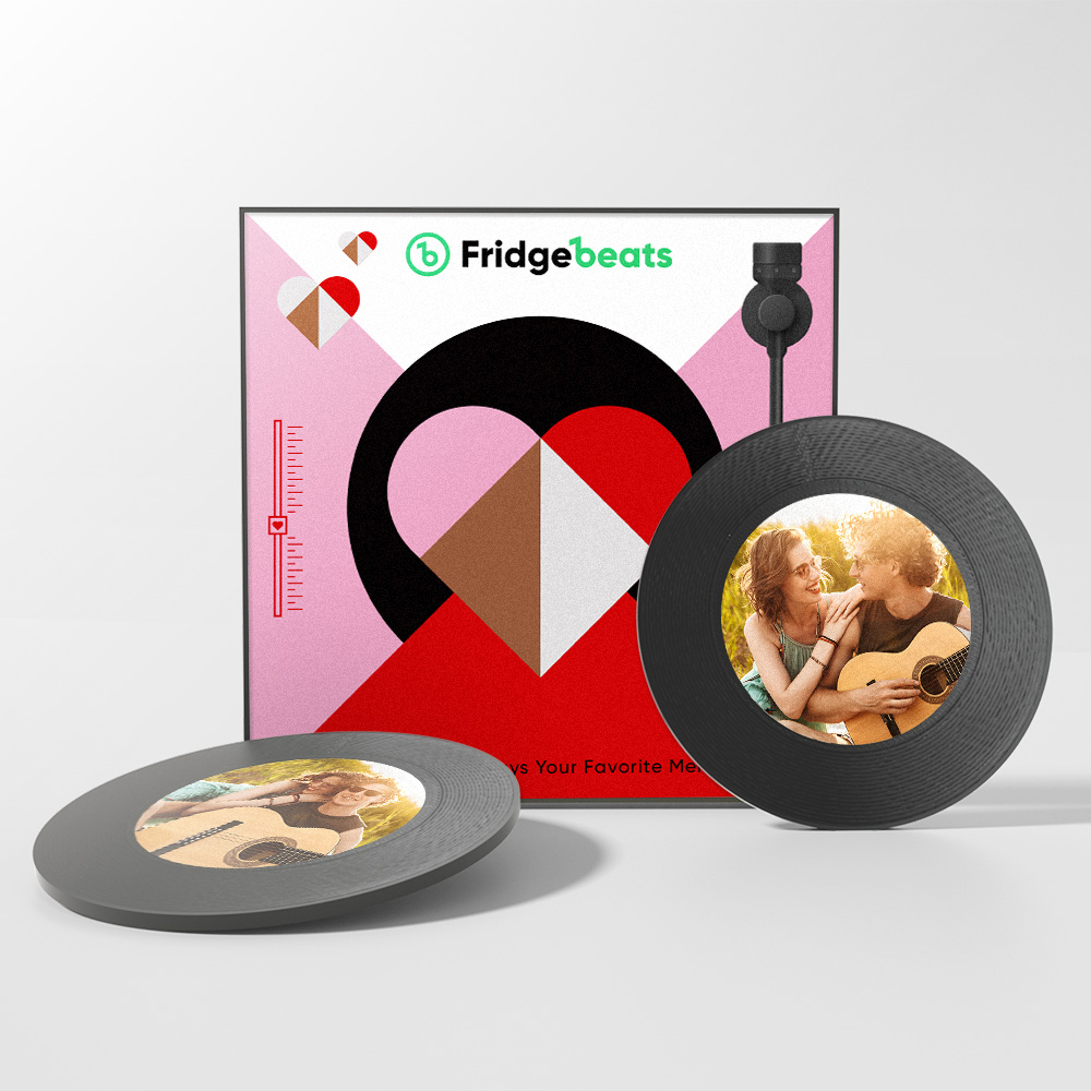 Custom Music & Photo Fridge Magnet Can Customize 1-6 Vinyl and Songs - Bestchristmasgifts