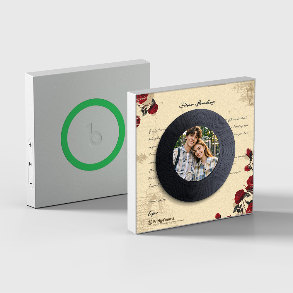 Custom Music Fridge Magnet Supports 1-6 Songs Personalized Envelope Photo Vintage Music Fridge Magnets for Her