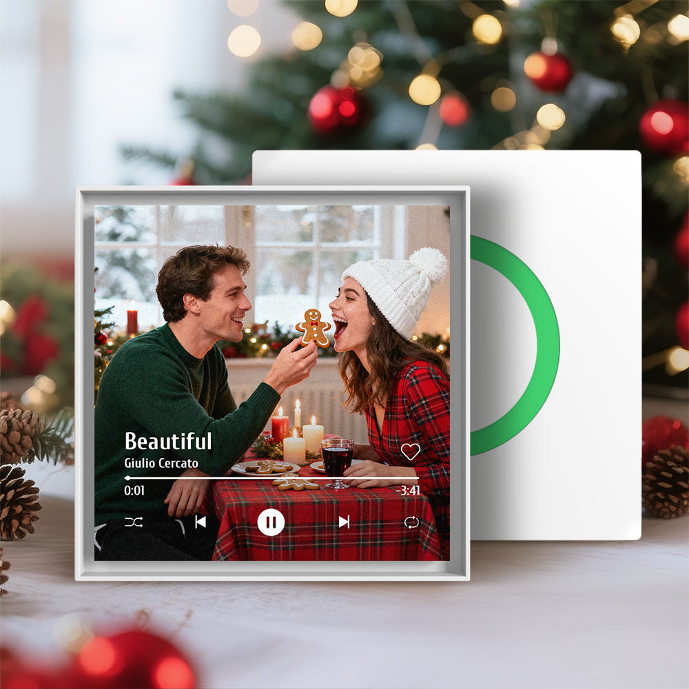 Custom Music & Photo Fridge Magnet Can Customize 1-6 Frame Art and Songs Personalized Photo Song That Can Play Music Christmas Gifts for Couple - Bestchristmasgifts