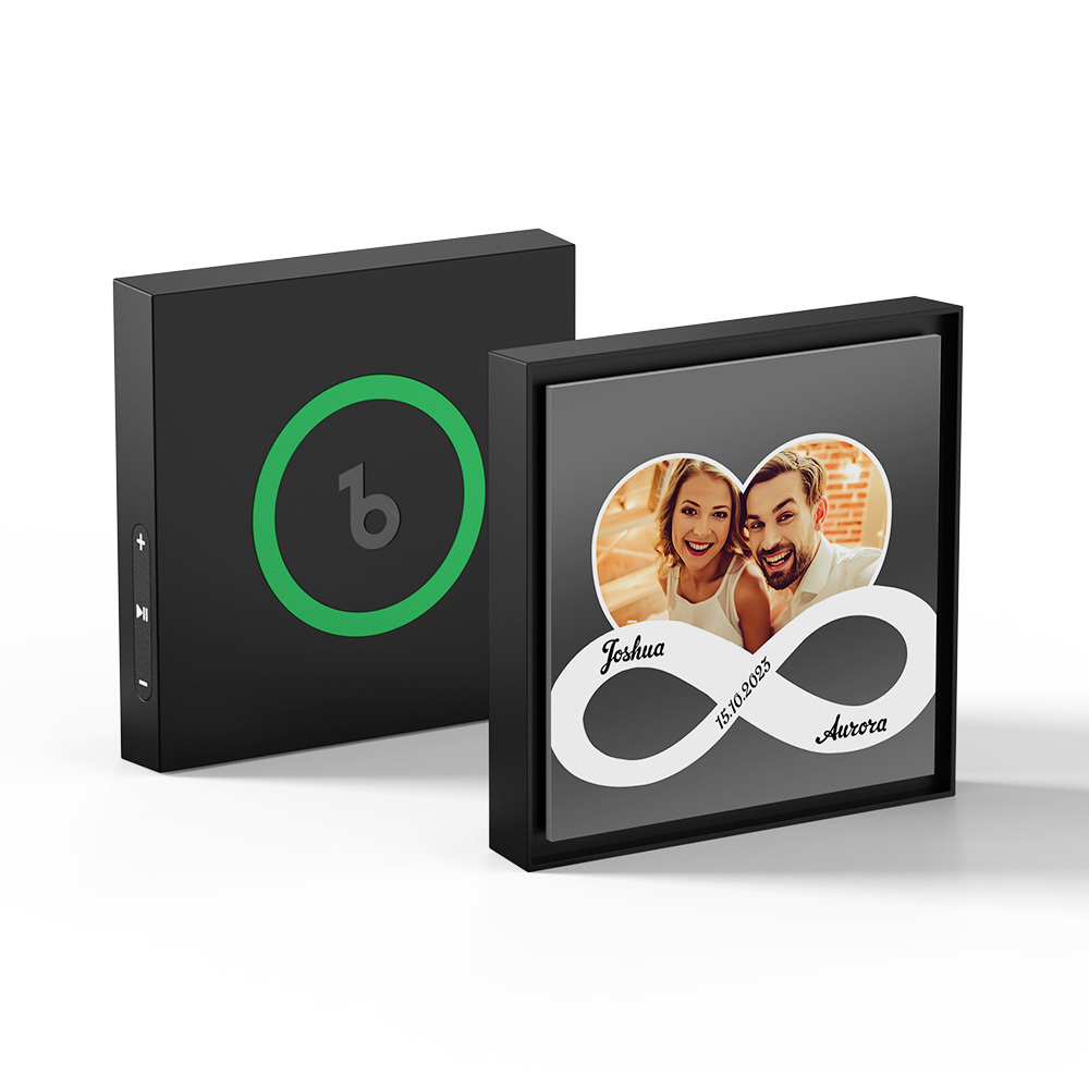 Custom Music & Photo Fridge Magnet Can Customize 1-6 Frame Art and Songs Infinite Symbols Infinite Love Multi Blackground