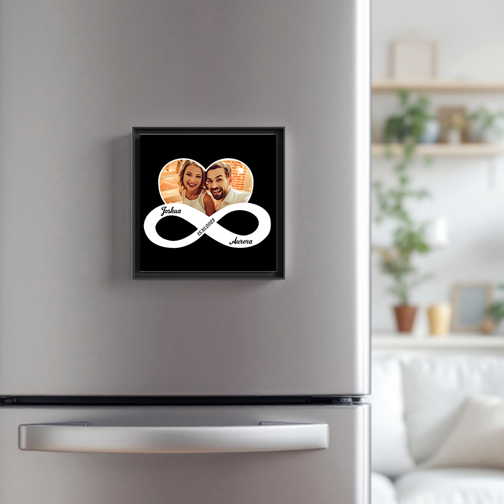 Custom Music & Photo Fridge Magnet Can Customize 1-6 Frame Art and Songs Infinite Symbols Infinite Love