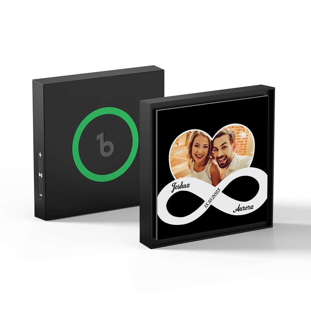 Custom Music & Photo Fridge Magnet Can Customize 1-6 Frame Art and Songs Infinite Symbols Infinite Love