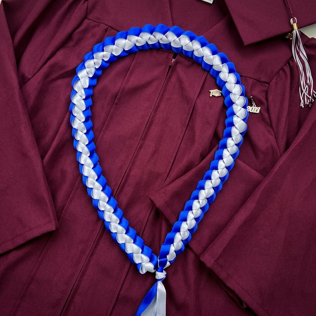 Blue and White Graduation Lei Gifts for Students