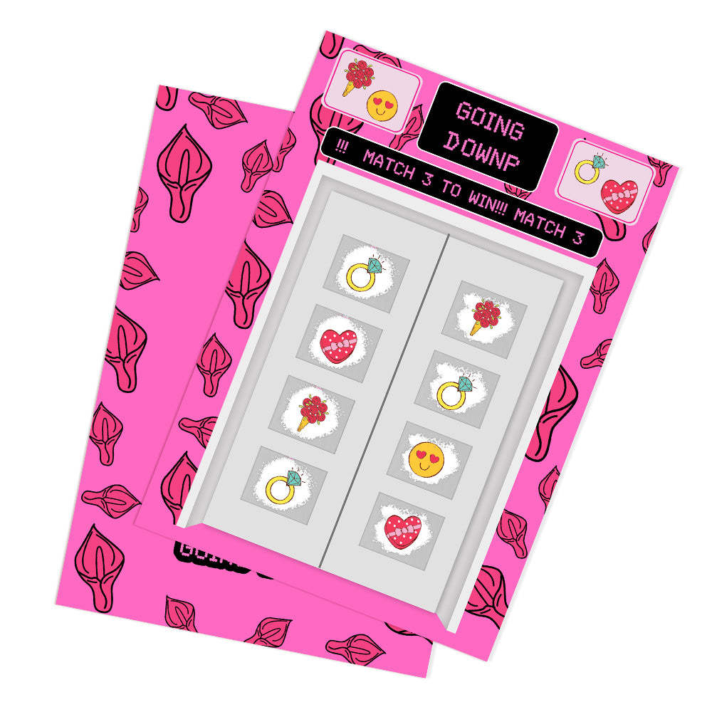 Going Down Scratch Card Valentine's Day Surprise Funny Scratch off Card - Bestchristmasgifts