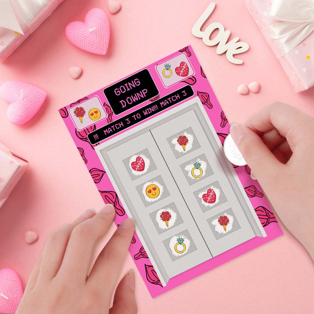 Going Down Scratch Card Valentine's Day Surprise Funny Scratch off Card - Bestchristmasgifts
