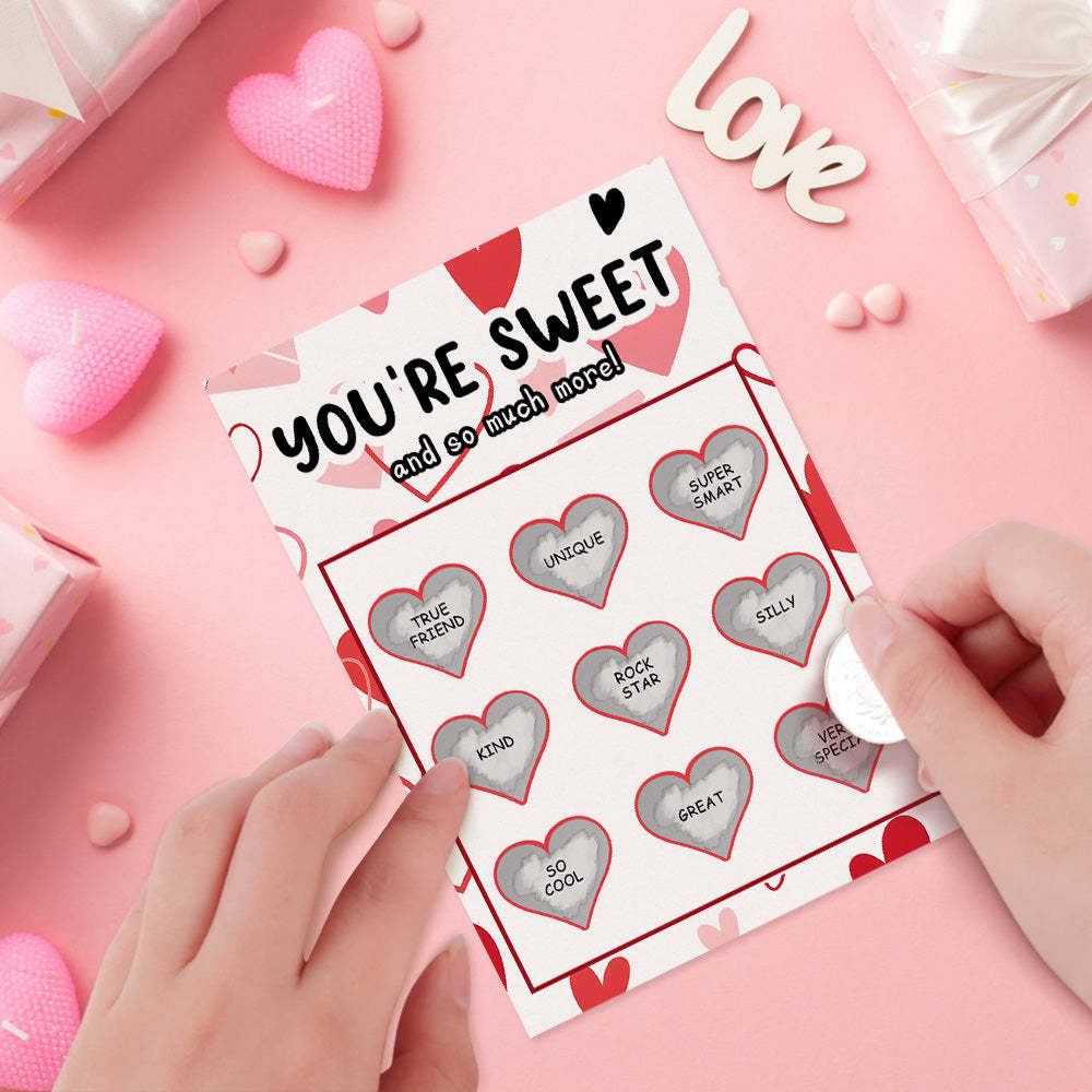 You're Sweet Scratch Card Funny Valentine's Day Scratch off Card - Bestchristmasgifts