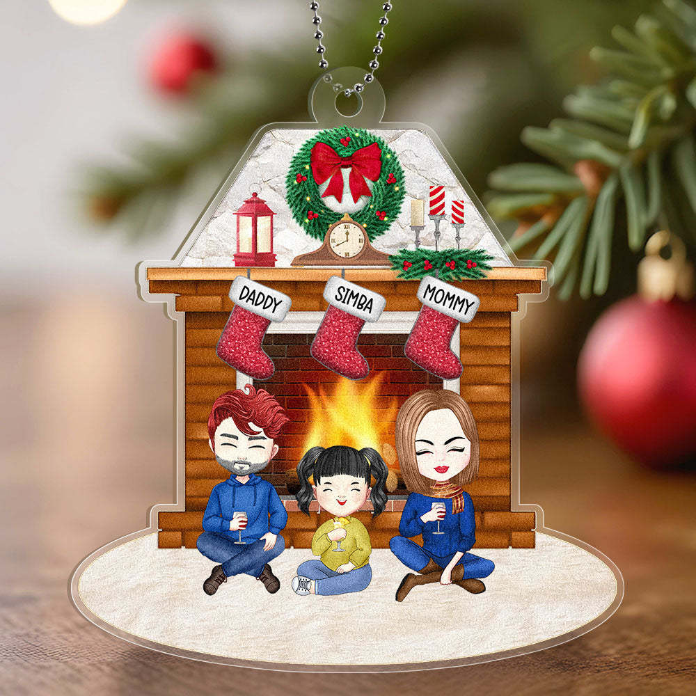 Personalized Family Cartoon Christmas Ornaments Custom Christmas Gifts with Names and Cartoon Characters - Bestchristmasgifts