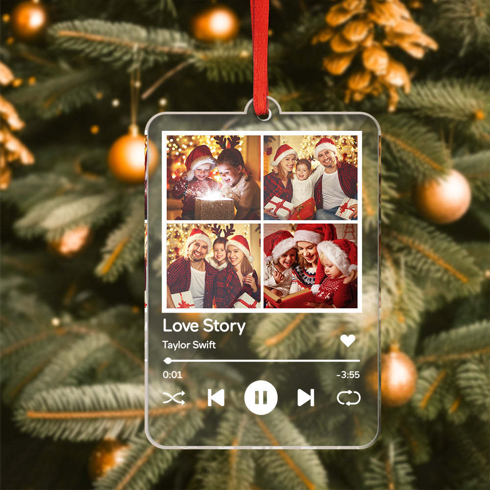 Custom Spotify Code Acrylic Ornament Personalized Photos Christmas Decoration Gift for Her - Bestchristmasgifts