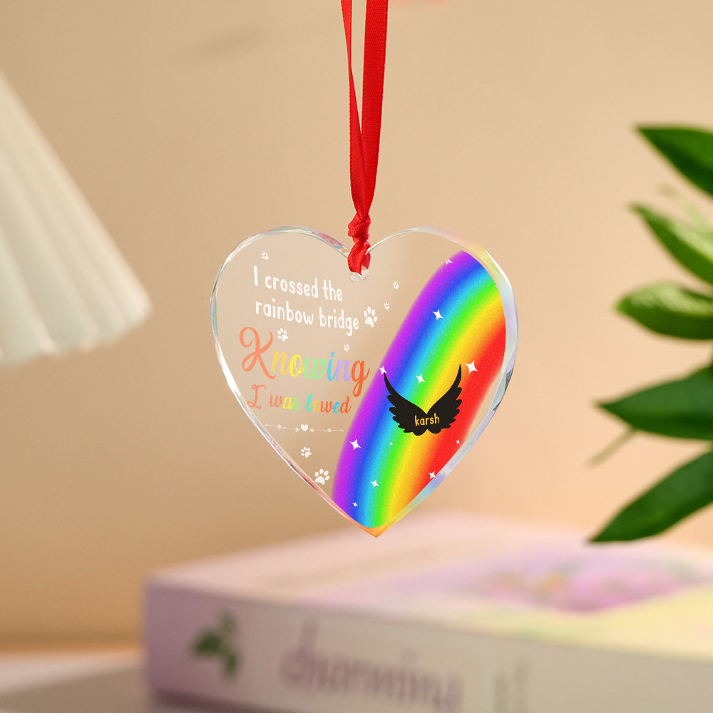 Thanks For Everything I Had A Great Time Memorial Personalized Custom Circle or Heart Glass Ornament Sympathy Gift For Pet Owners Pet Lovers