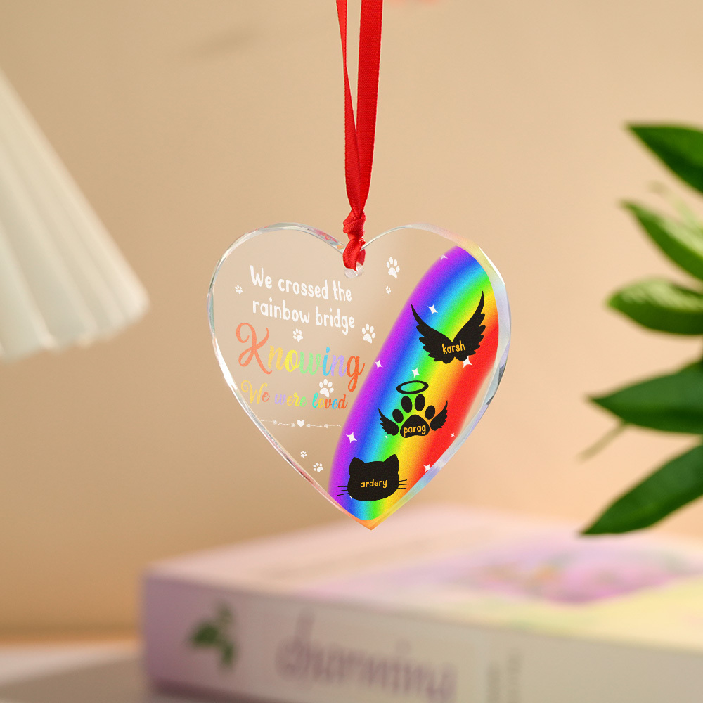 Thanks For Everything I Had A Great Time Memorial Personalized Custom Circle or Heart Glass Ornament Sympathy Gift For Pet Owners Pet Lovers