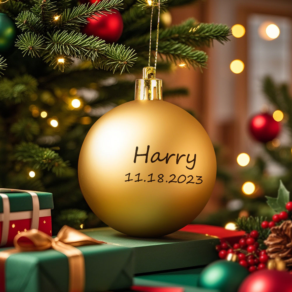 Custom Pet portrait Ornament Christmas Ball Dog Personalised Cat Memorial Ornament