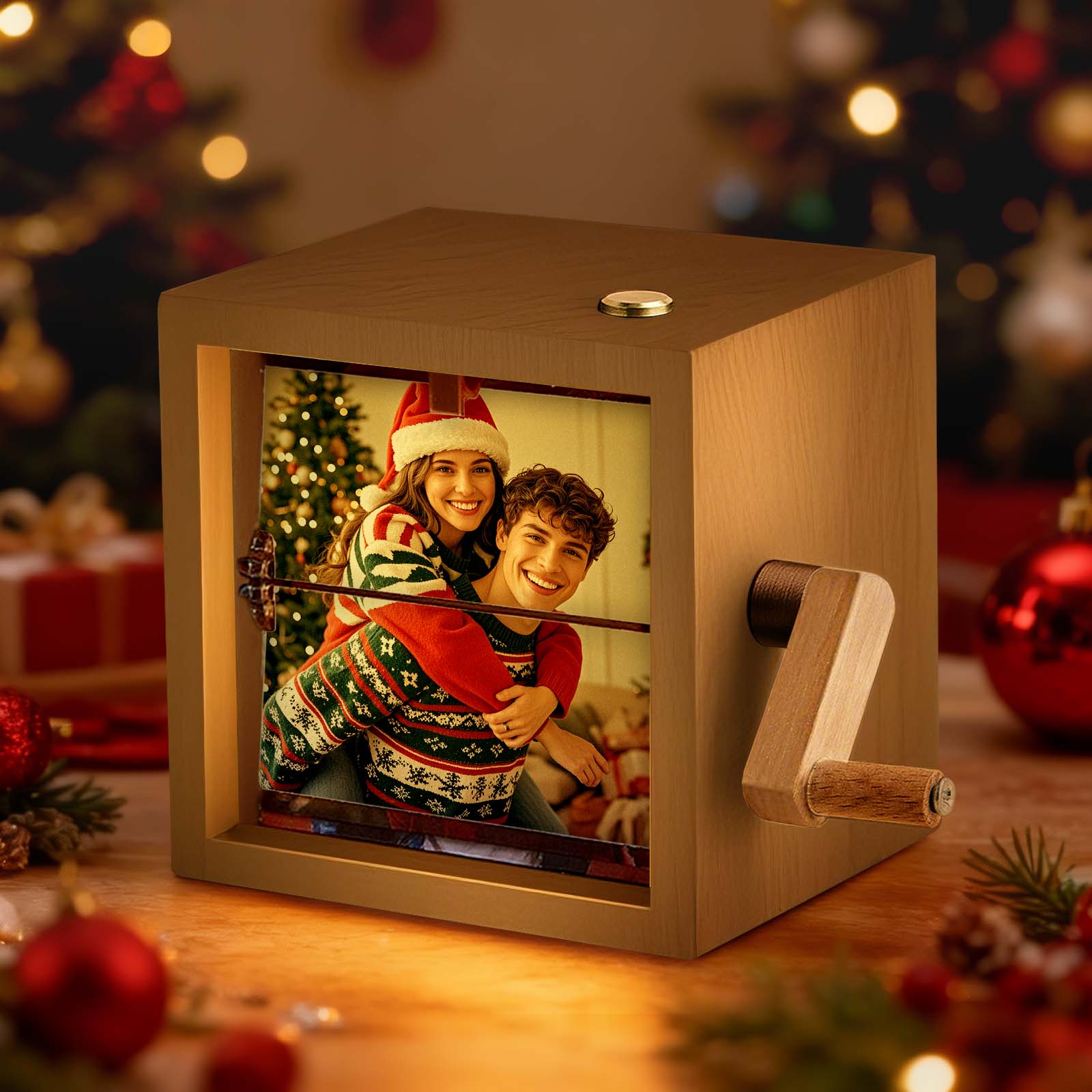 Custom Flip Book Frame Animation Machine Mechanical Hand Motion Photo Album Black Walnut Handicrafts Christmas Creative gift