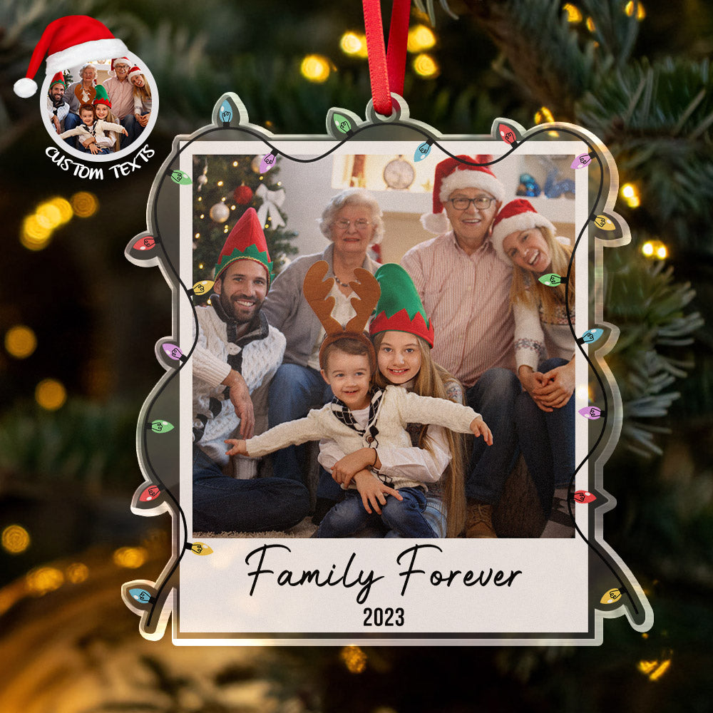 Custom Family Photo Christmas Tree Ornament Personalized Name Christmas Gift - Bestchristmasgifts