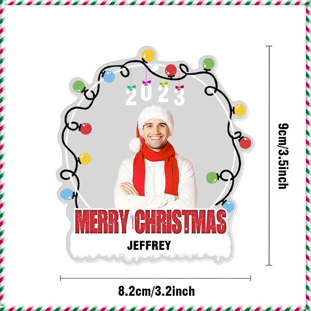 Custom Photo Christmas Tree Ornament Personalized Name Christmas Gift - Bestchristmasgifts