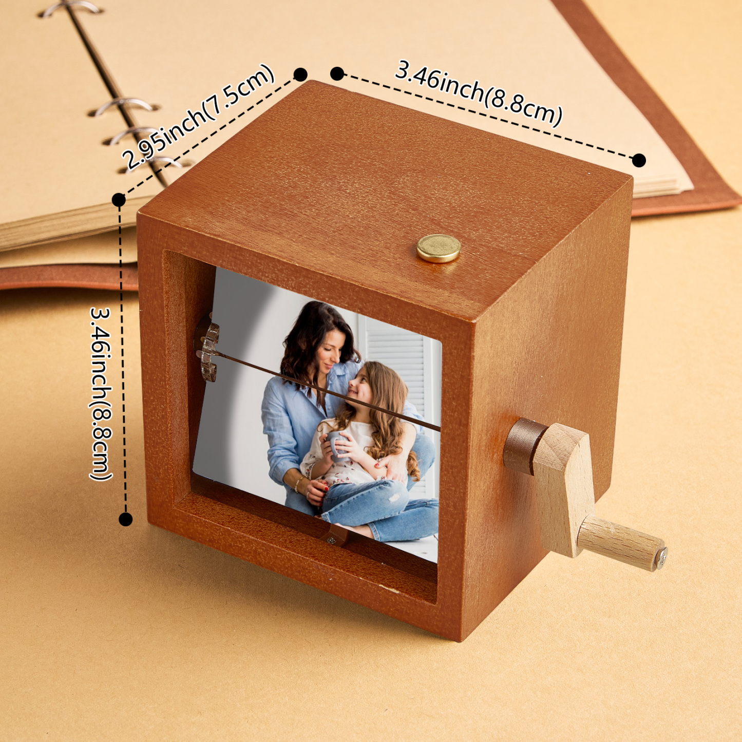 Custom Calendar Photo Flipbook Frame Animation Machine Mechanical Hand-cranked Flipbook Box Photo Album Mother's Day Gifts