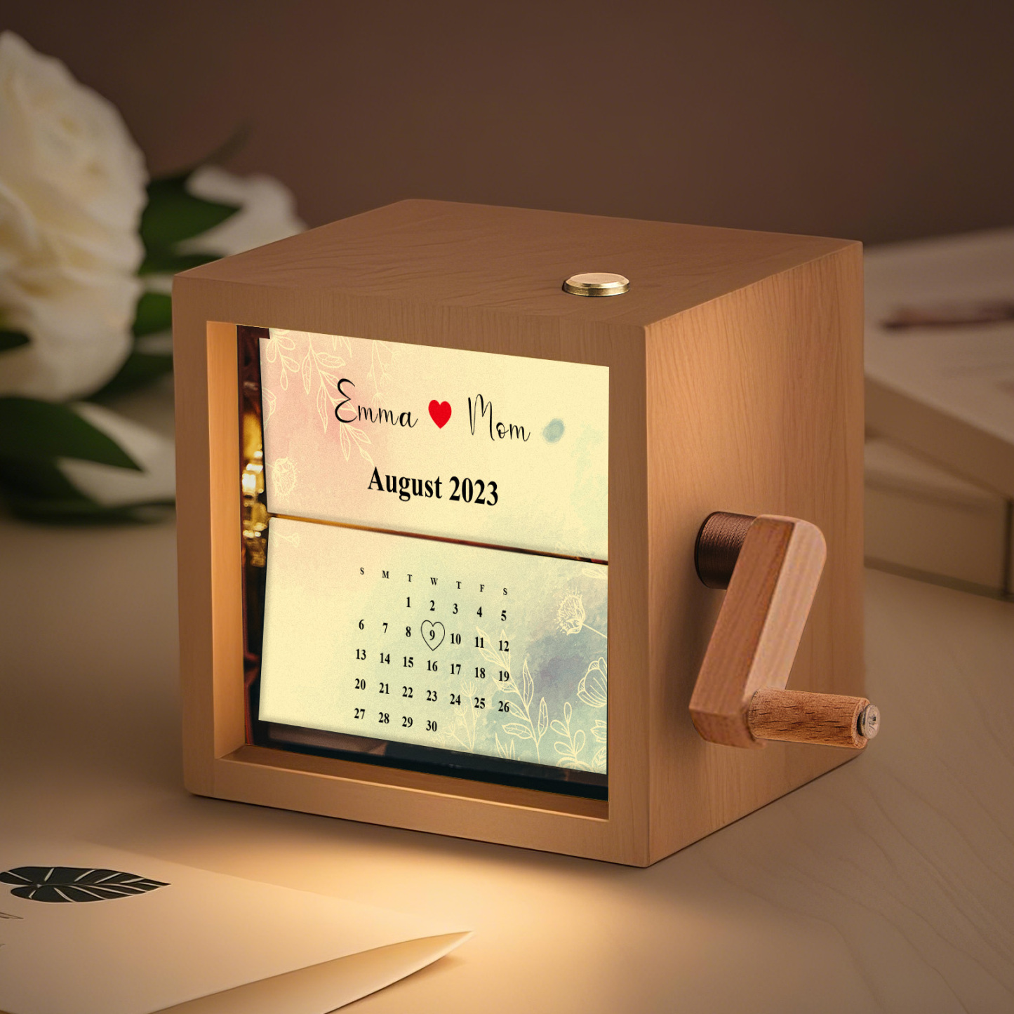 Custom Calendar Photo Flipbook Frame Animation Machine Mechanical Hand-cranked Flipbook Box Photo Album Mother��s Day Gifts