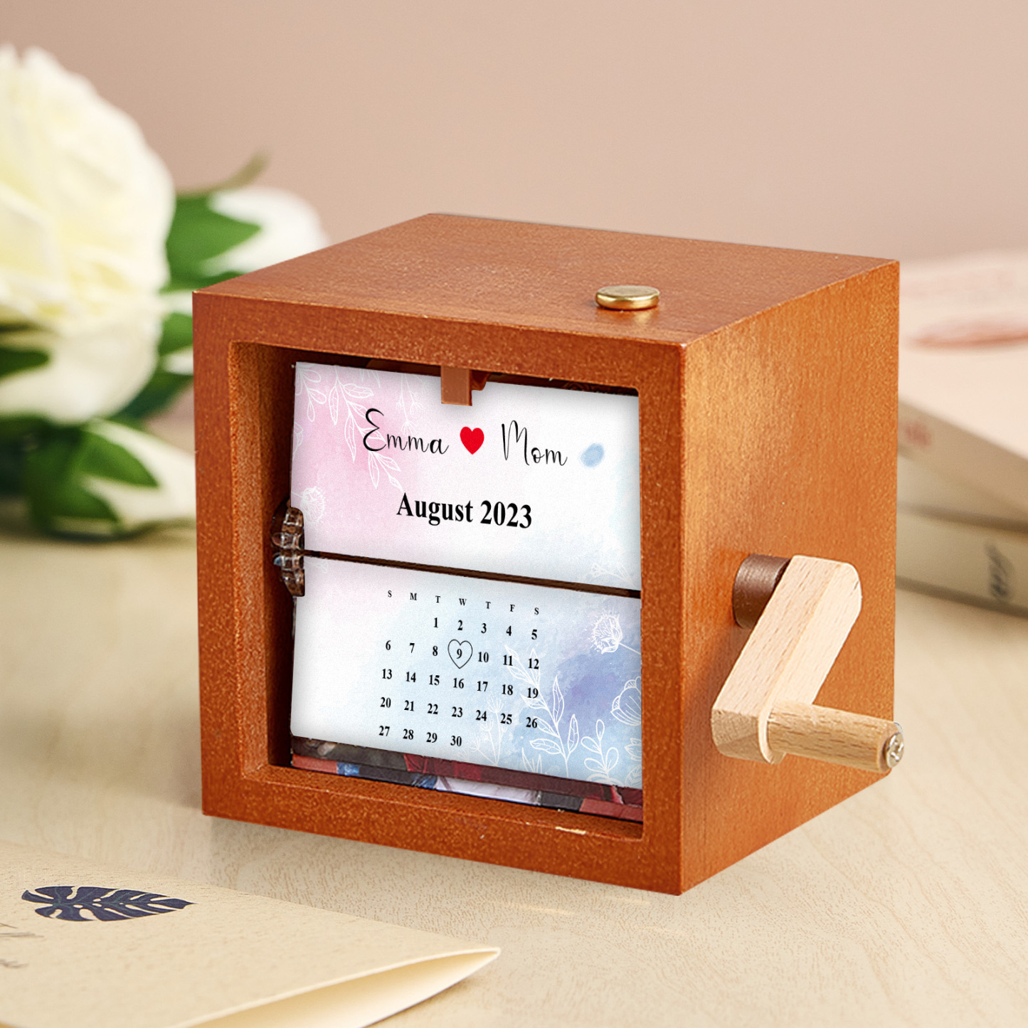 Custom Calendar Photo Flipbook Frame Animation Machine Mechanical Hand-cranked Flipbook Box Photo Album Mother's Day Gifts