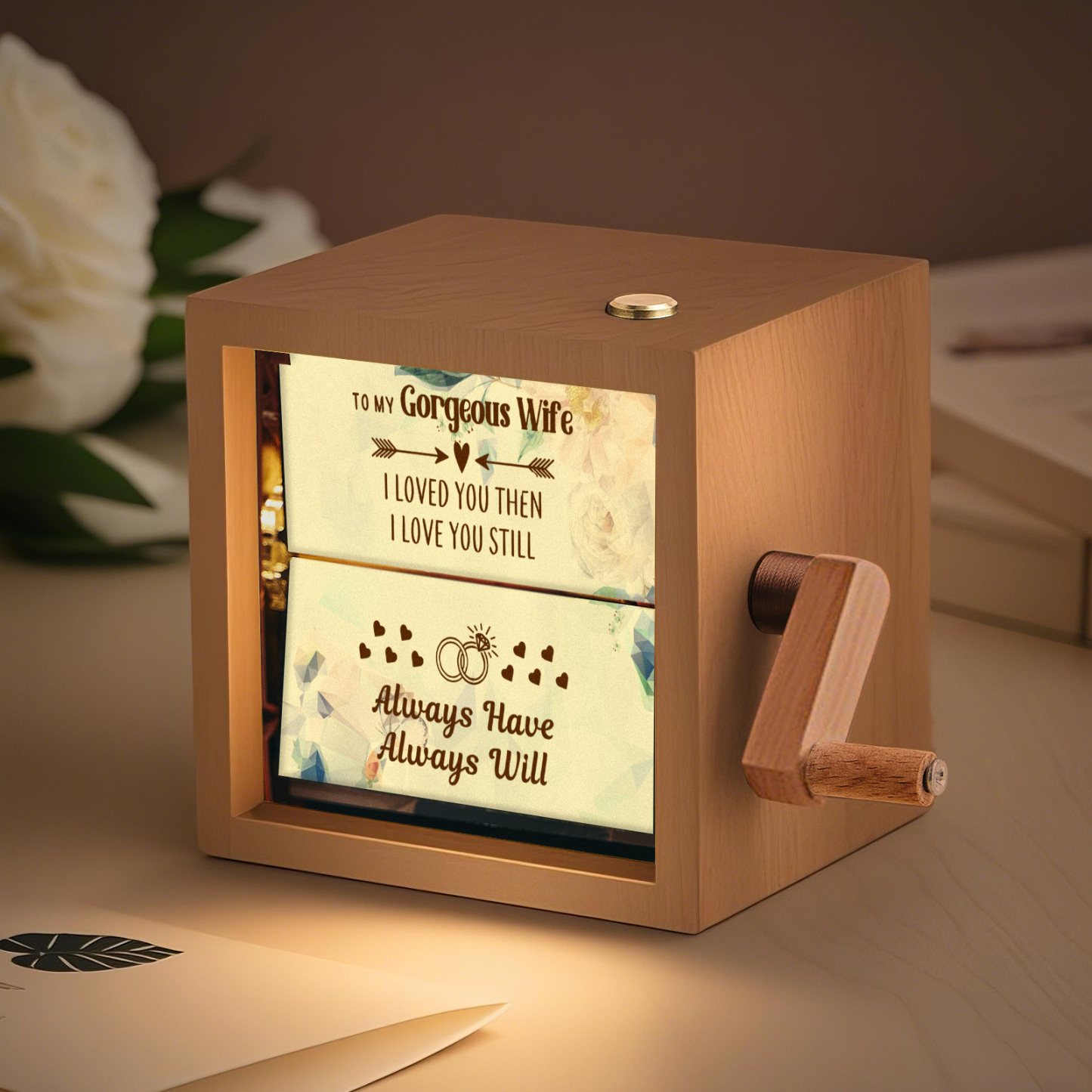 Custom To My Dad Photo Flipbook Frame Animation Machine Mechanical Hand-cranked Flipbook Box Photo Album Father's Day Gifts