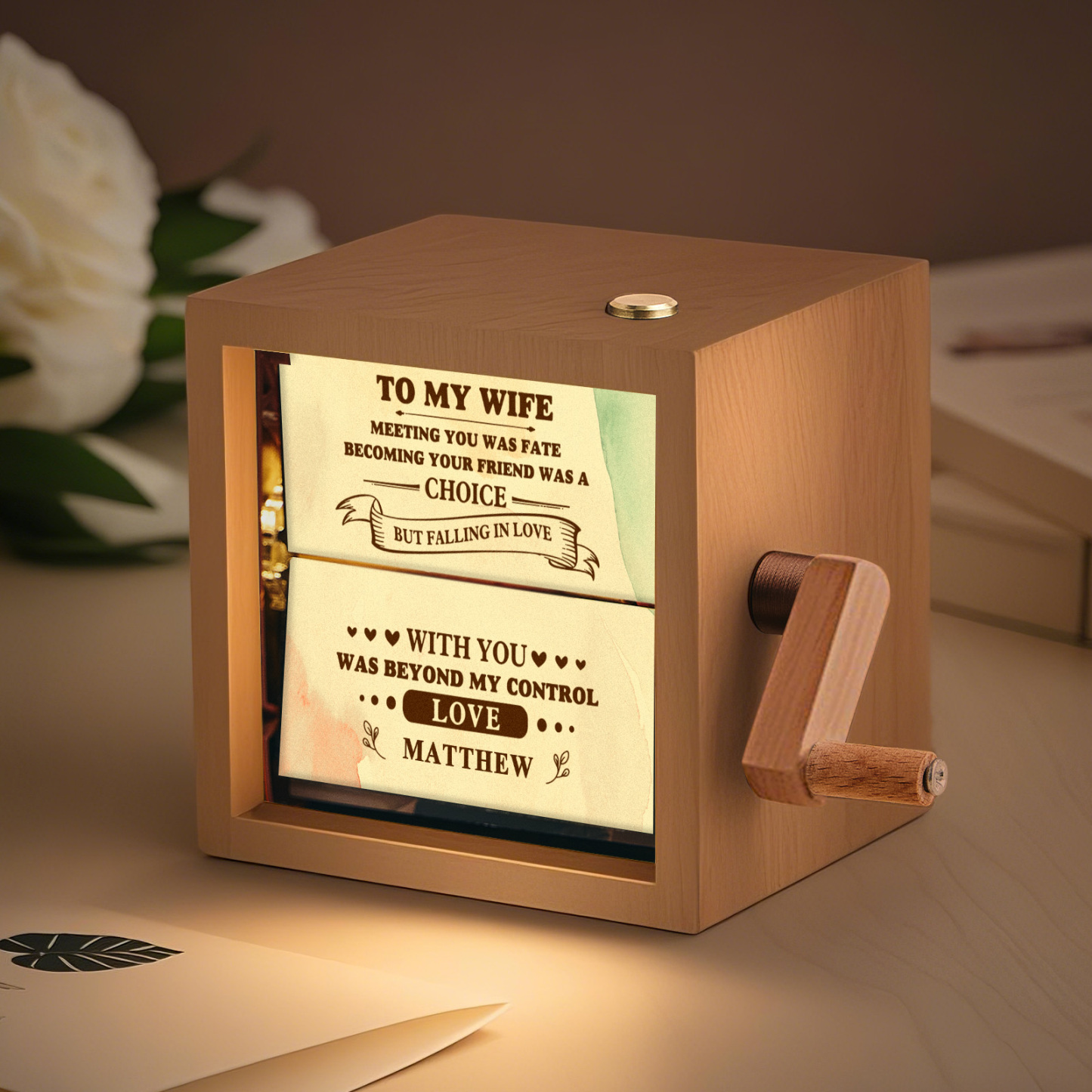 Custom To My Dad Photo Flipbook Frame Animation Machine Mechanical Hand-cranked Flipbook Box Photo Album Father's Day Gifts