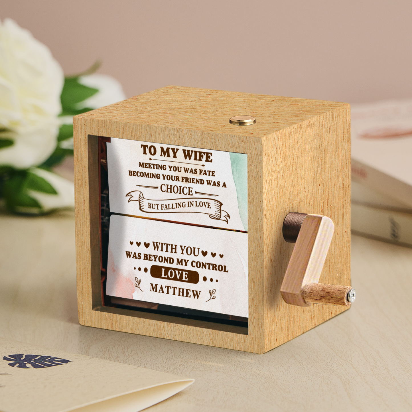 Custom To My Dad Photo Flipbook Frame Animation Machine Mechanical Hand-cranked Flipbook Box Photo Album Father's Day Gifts