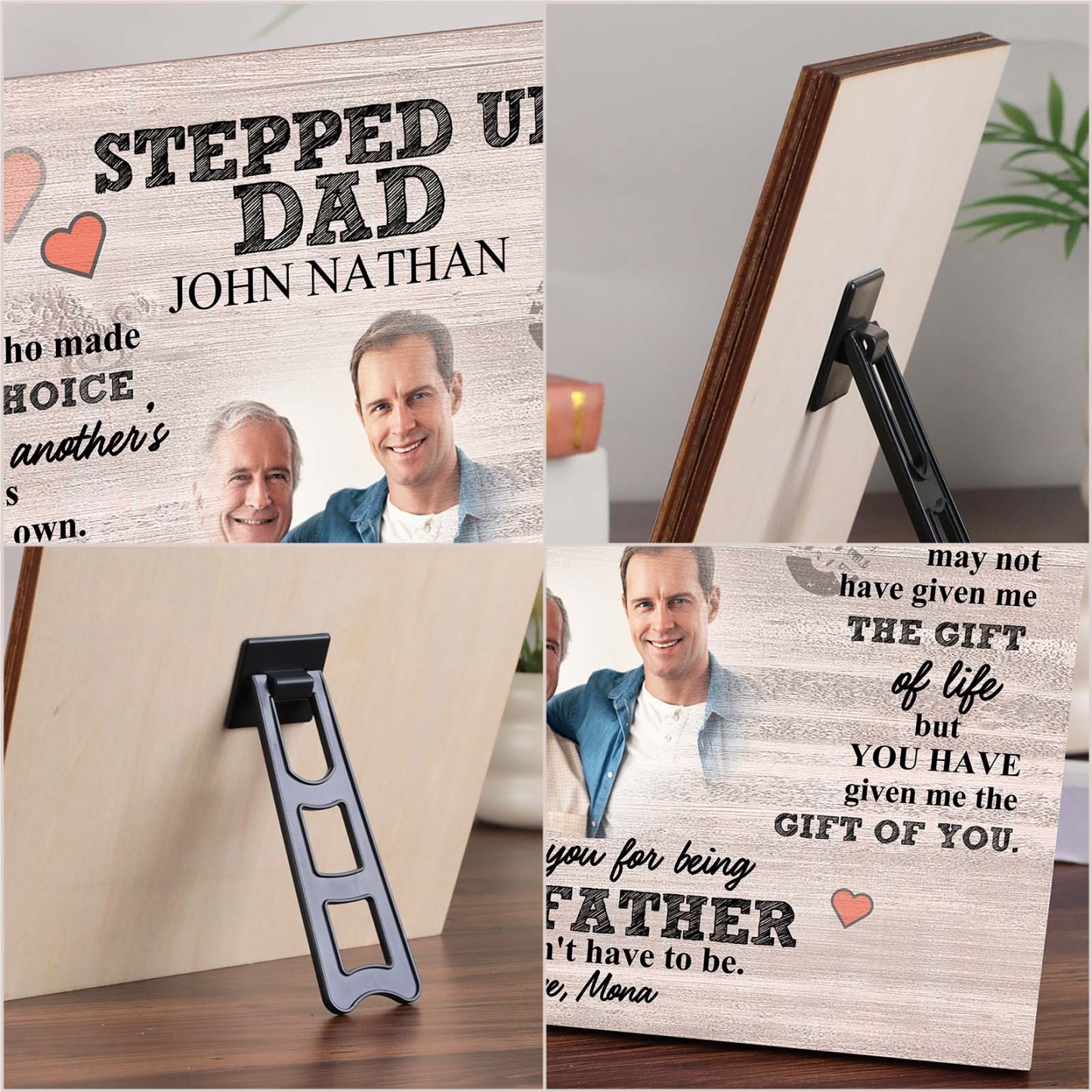 Personalized Stepped Up Dad Picture Frame Gift for Father