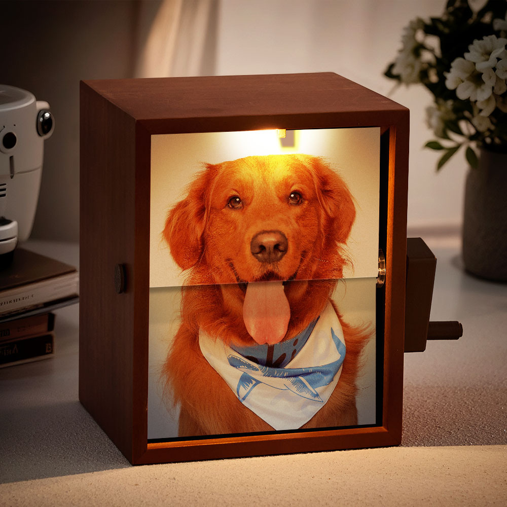 Custom Photo Flipbook Frame Vertical 13*16cm Animation Machine Mechanical Hand-cranked Flipbook Box Photo Album with Light Memorial Gift - soufeelus
