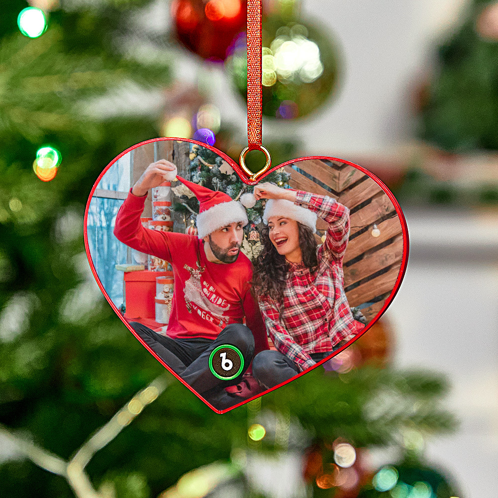 Custom Music Ornament Fridge Magnet Personalized Photo Music Box Ornament Music Fridge Magnet Custom Voice Recording Couple Keepsake Christmas Gifts