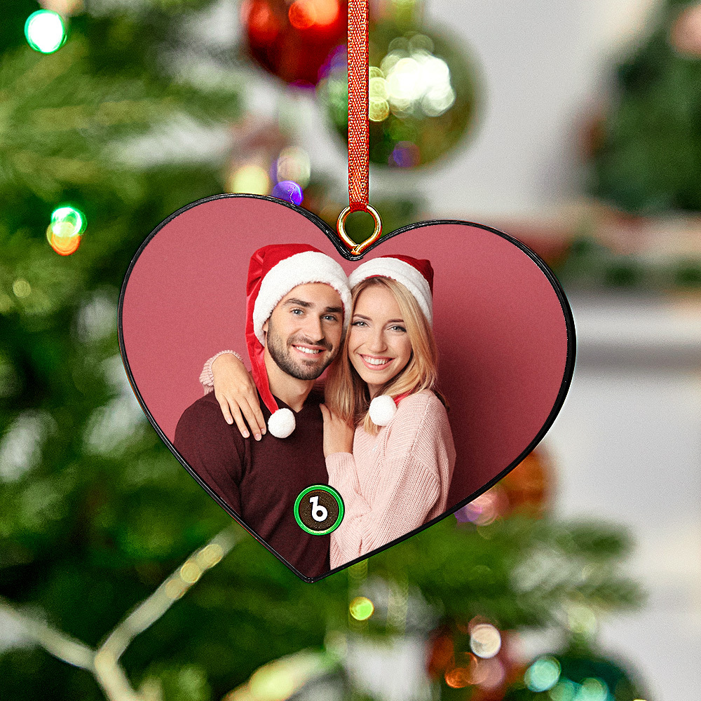 Custom Music Ornament Fridge Magnet Personalized Photo Music Box Ornament Music Fridge Magnet Custom Voice Recording Couple Keepsake Christmas Gifts