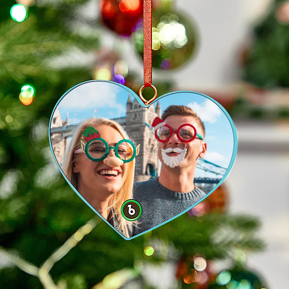 Custom Music Ornament Fridge Magnet Personalized Photo Music Box Ornament Music Fridge Magnet Custom Voice Recording Couple Keepsake Christmas Gifts