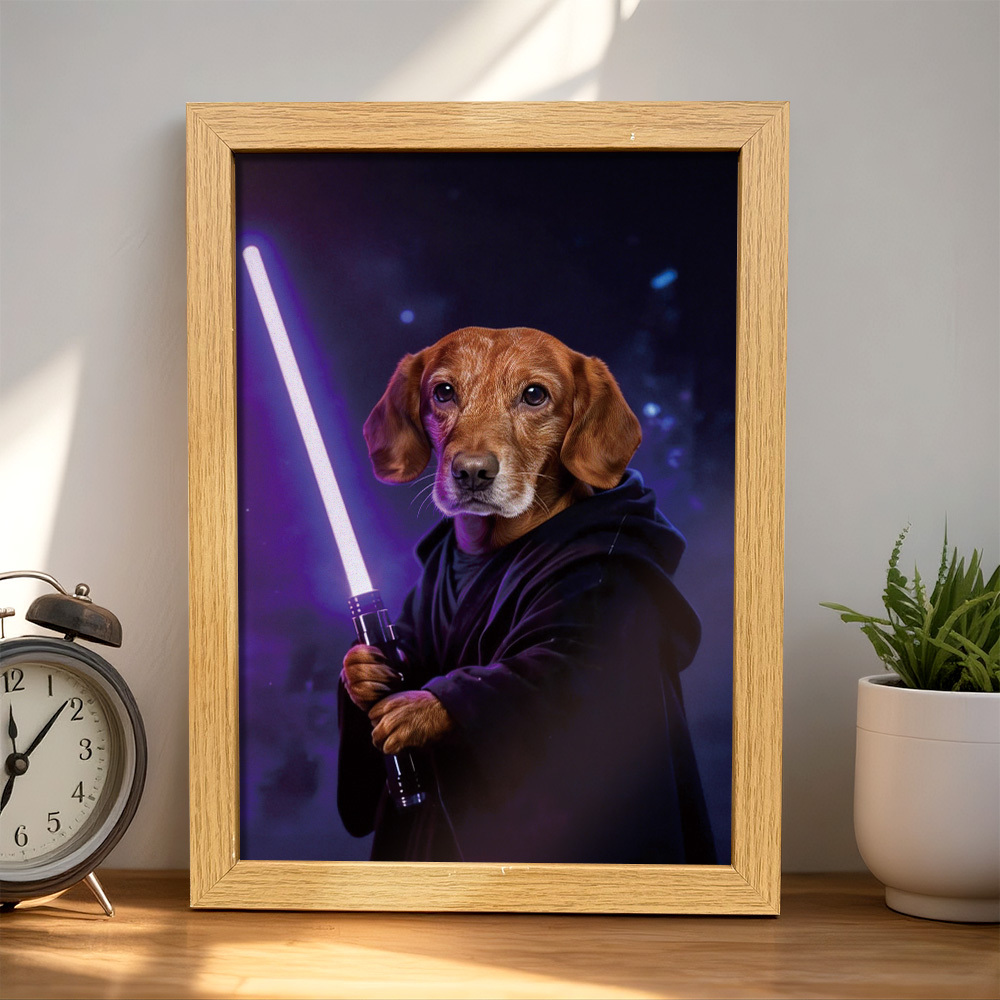 Custom Lightsaber Galactic Hero Pet Portrait Frame Gift for Pet Lover