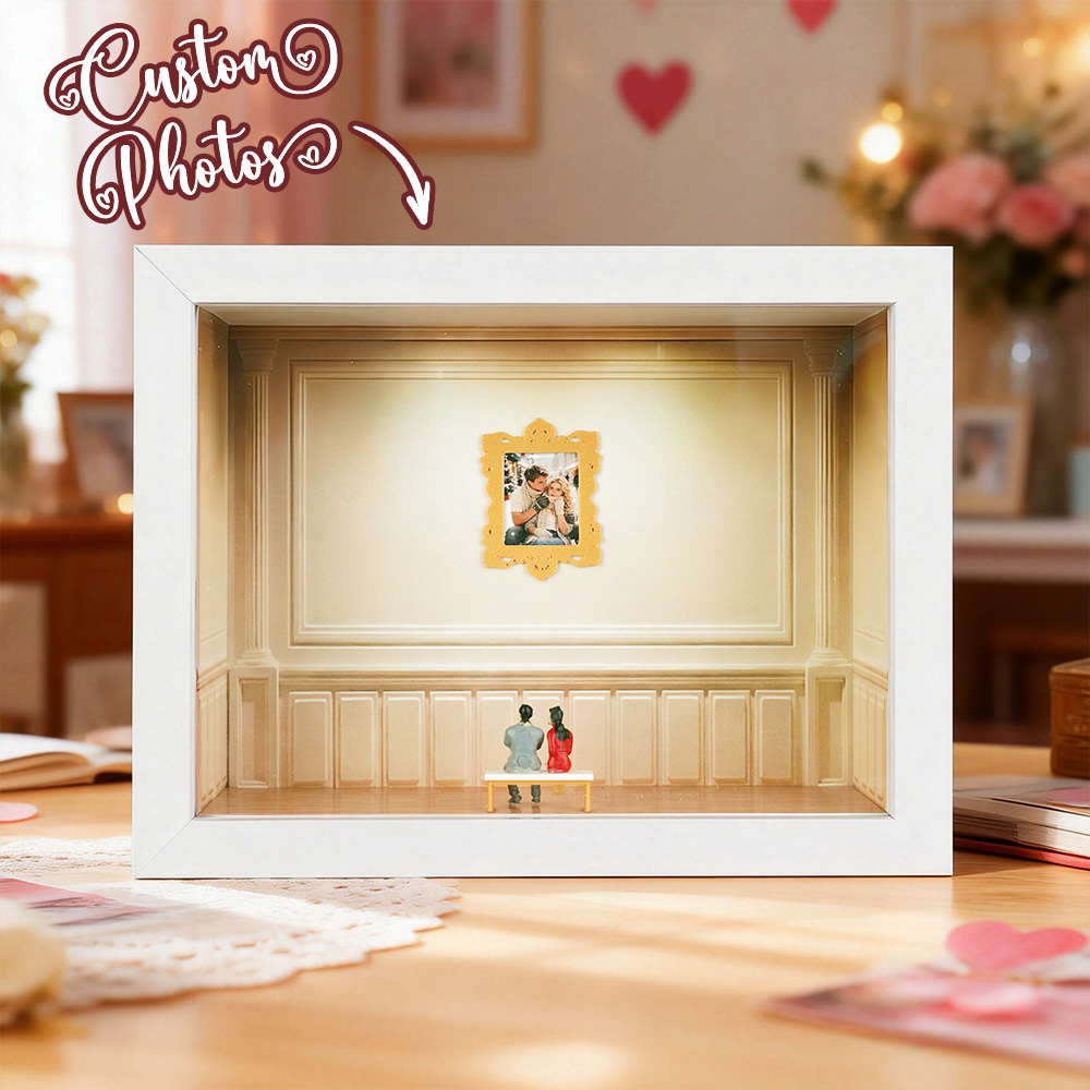 Custom Museum of Us Frame Cute Couple Miniature Museum Personalized Museum of Us Shadow Box Frame Couple Gifts Valentine's Day Anniversary Gift