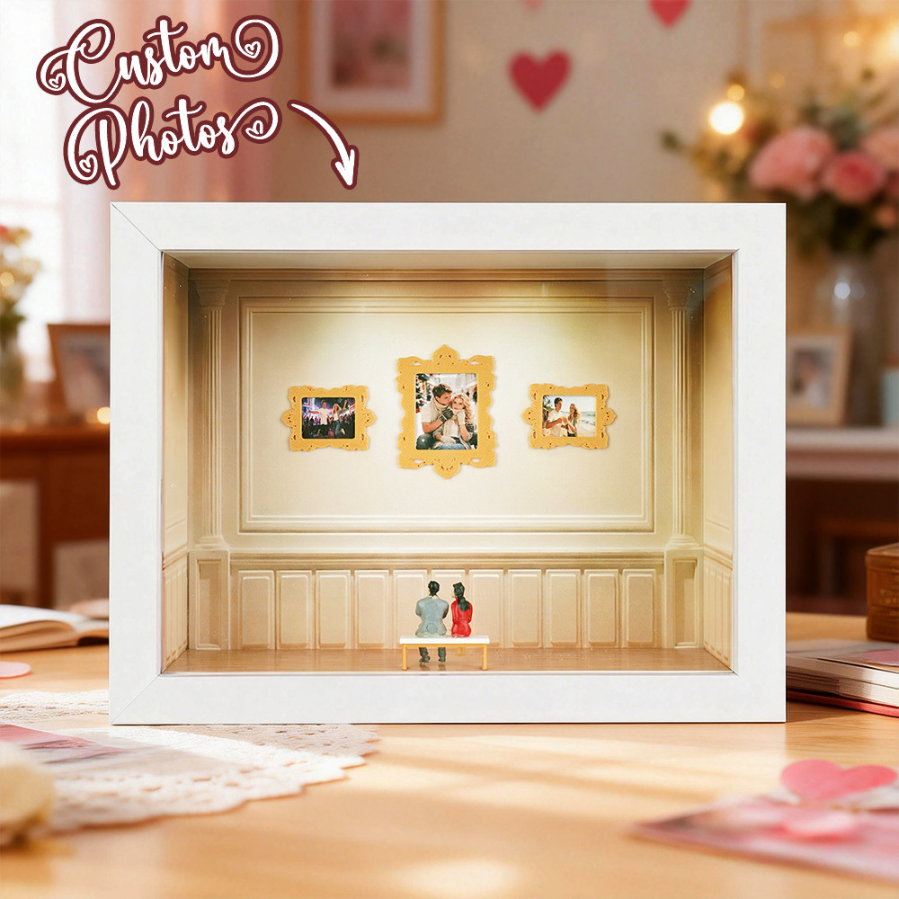Custom Museum of Us Frame Cute Couple Miniature Museum Personalized Museum of Us Shadow Box Frame Couple Gifts Valentine's Day Anniversary Gift