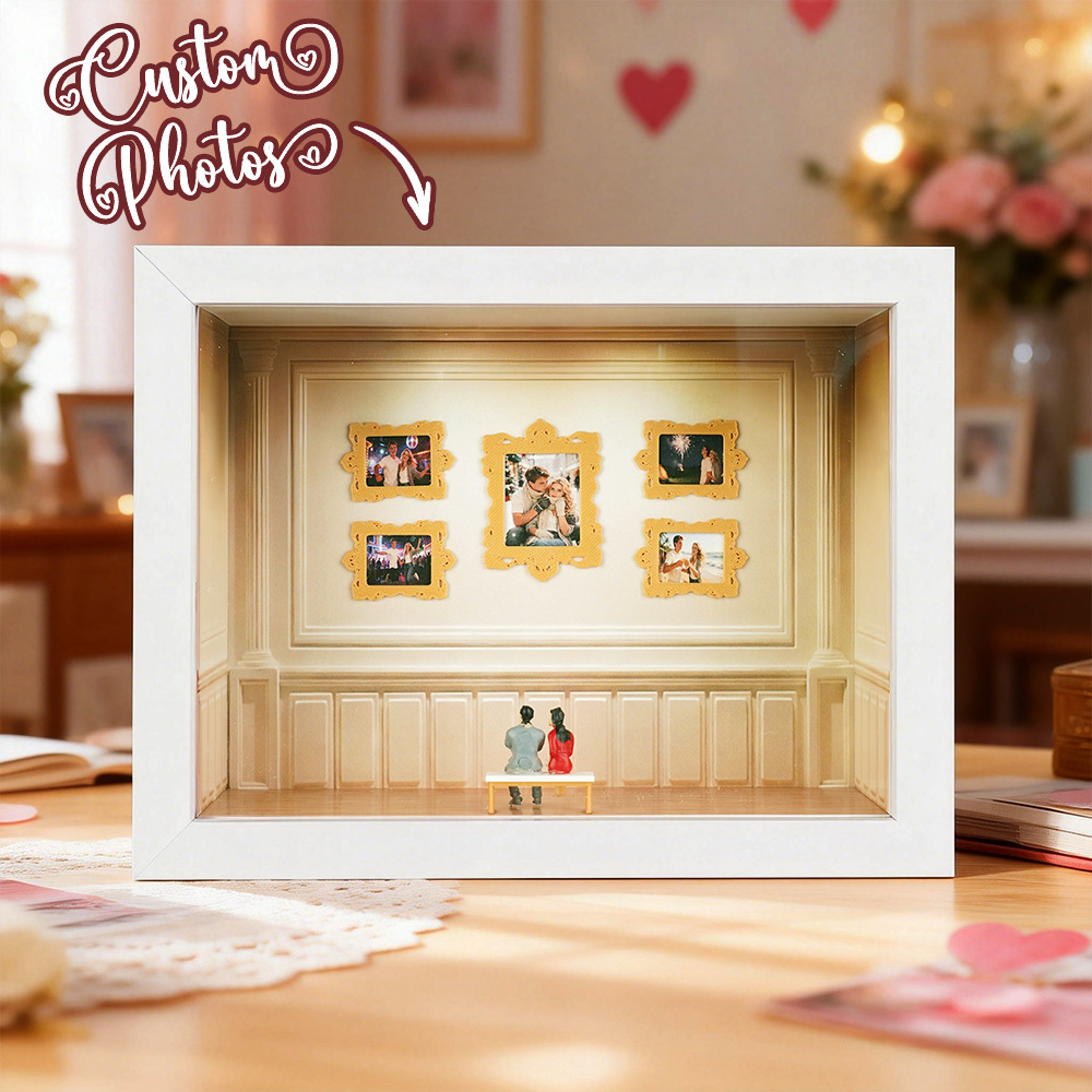 Custom Museum of Us Frame Cute Couple Miniature Museum Personalized Museum of Us Shadow Box Frame Couple Gifts Valentine's Day Anniversary Gift