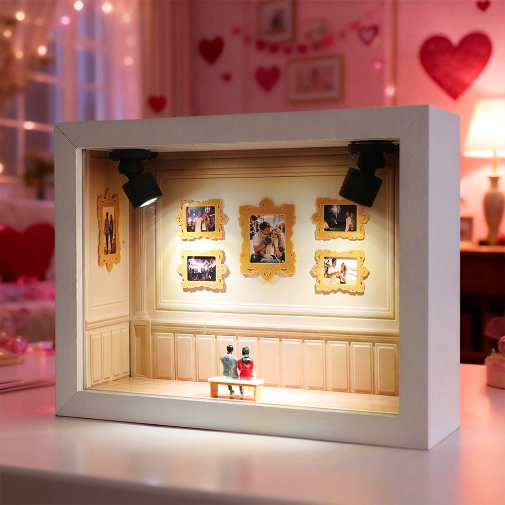 Custom Museum of Us Frame Cute Couple Miniature Museum Personalized Museum of Us Shadow Box Frame Couple Gifts Valentine's Day Anniversary Gift