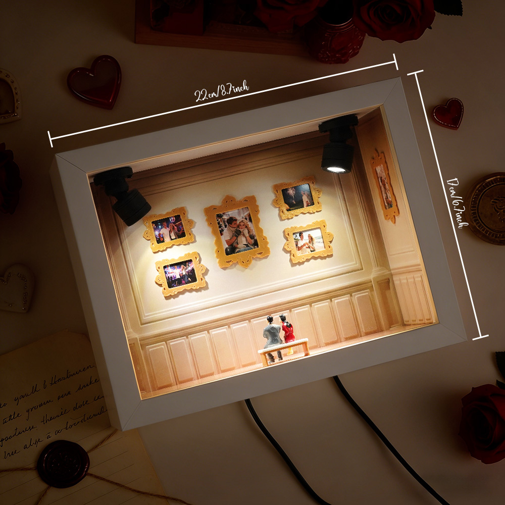 Custom Museum of Us Frame Cute Couple Miniature Museum Personalized Museum of Us Shadow Box Frame Couple Gifts Valentine's Day Anniversary Gift