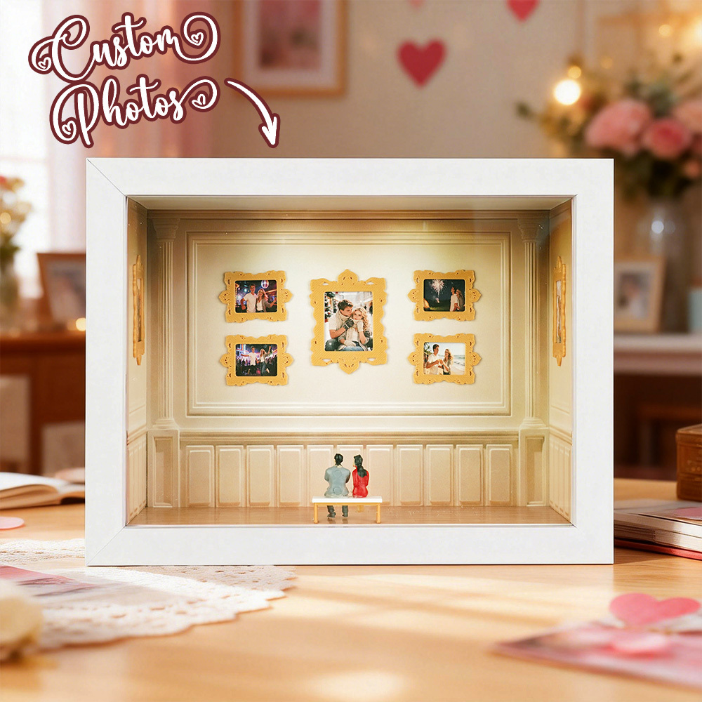 Custom Museum of Us Frame Cute Couple Miniature Museum Personalized Museum of Us Shadow Box Frame Couple Gifts Valentine's Day Anniversary Gift