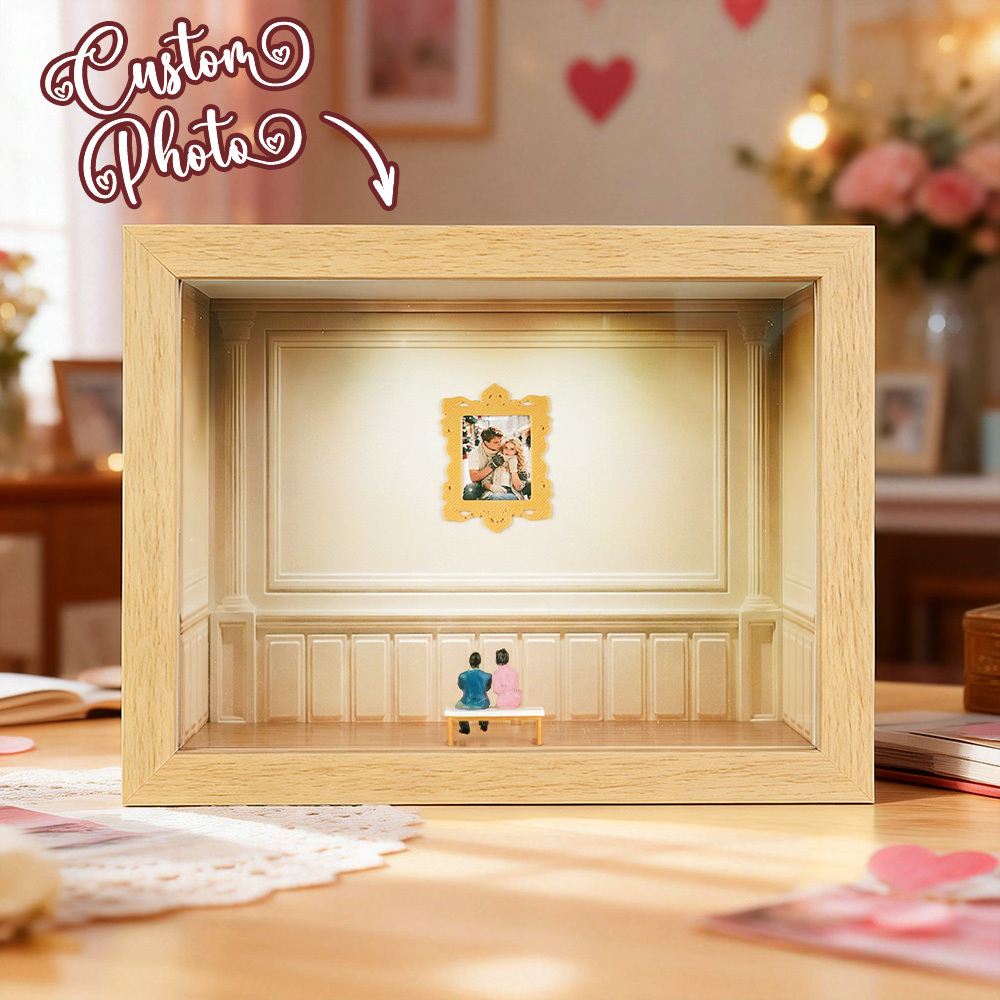 Custom Museum of Us Frame Cute Couple Miniature Museum Personalized Museum of Us Shadow Box Frame Couple Gifts Valentine's Day Anniversary Gift