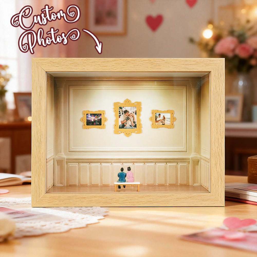 Custom Museum of Us Frame Cute Couple Miniature Museum Personalized Museum of Us Shadow Box Frame Couple Gifts Valentine's Day Anniversary Gift