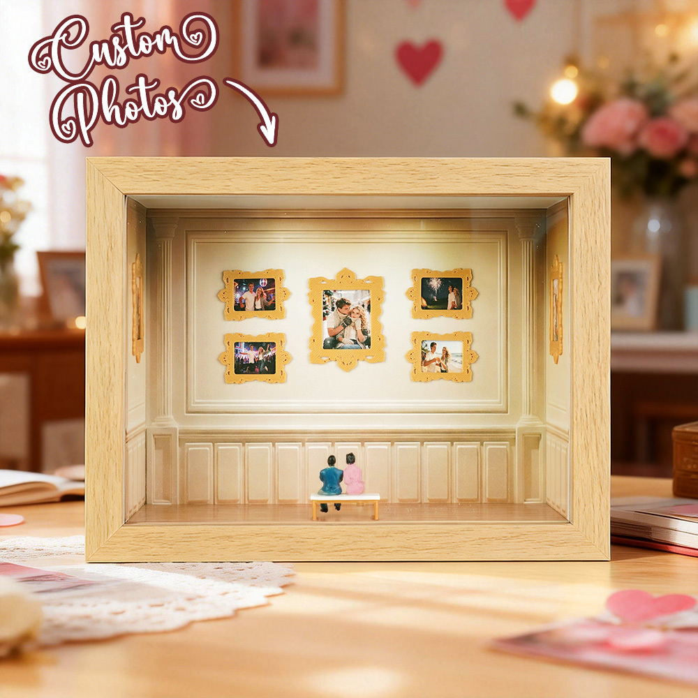 Custom Museum of Us Frame Cute Couple Miniature Museum Personalized Museum of Us Shadow Box Frame Couple Gifts Valentine's Day Anniversary Gift