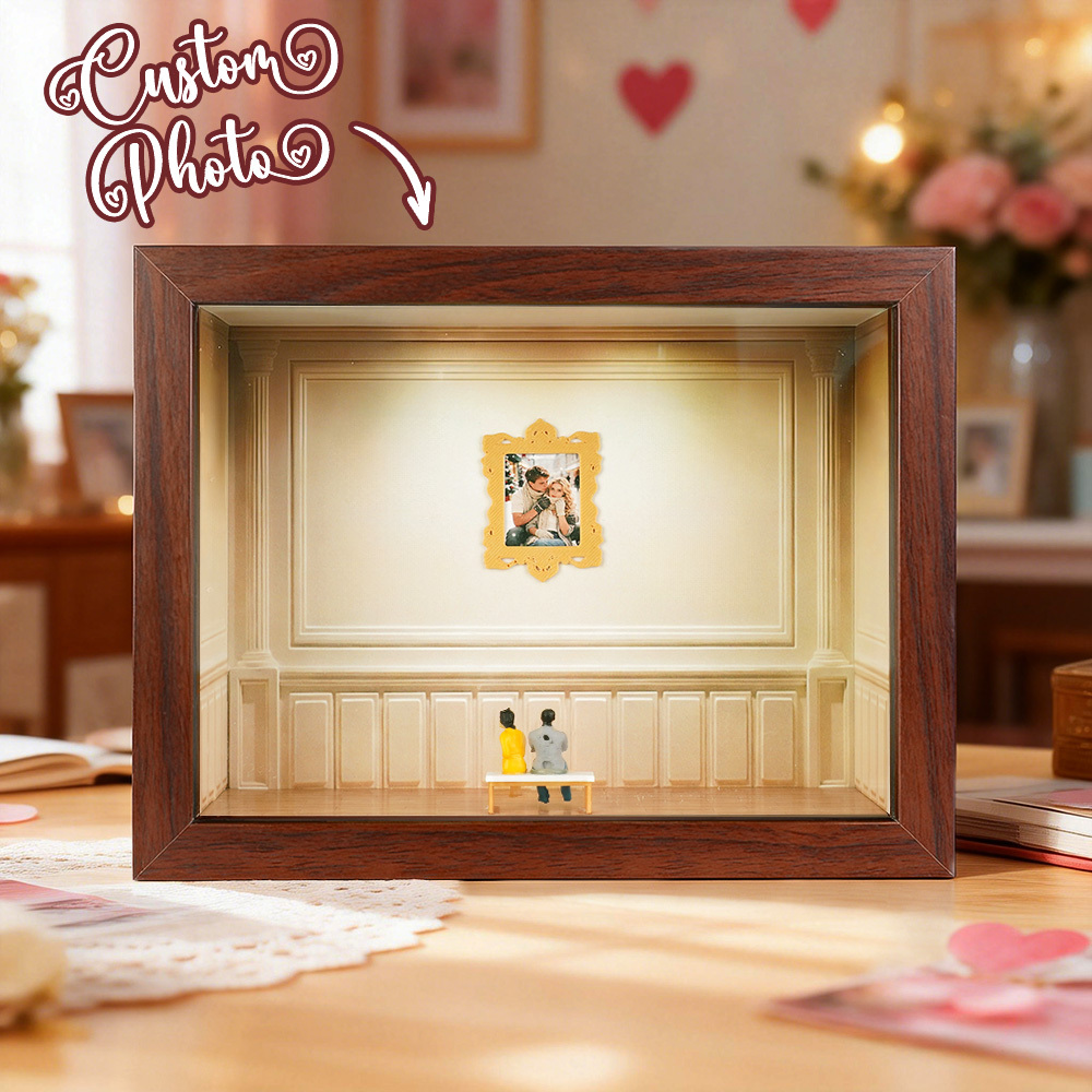 Custom Museum of Us Frame Cute Couple Miniature Museum Personalized Museum of Us Shadow Box Frame Couple Gifts Valentine's Day Anniversary Gift